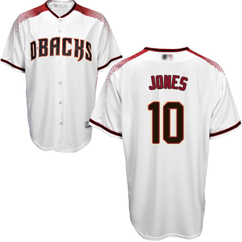 Diamondbacks #10 Adam Jones White/Crimson Home Women's Stitched MLB Jersey